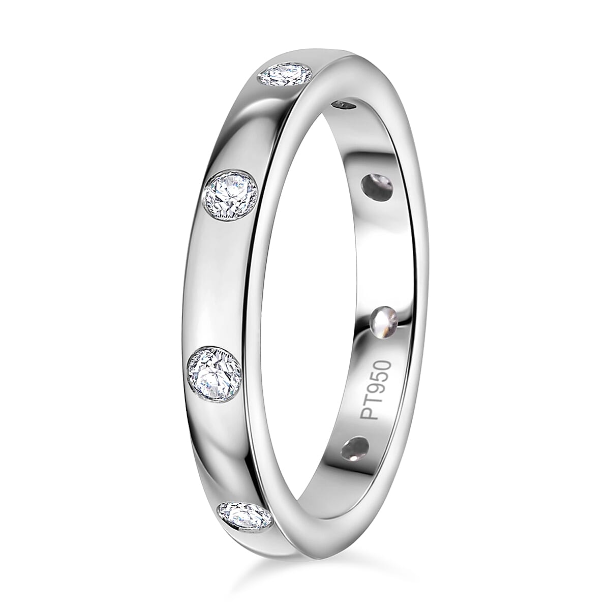 LUXURIANT 0.5 Ct. Lab Grown Diamond Band Ring in 950 Platinum, SGL Certified 7860830 4