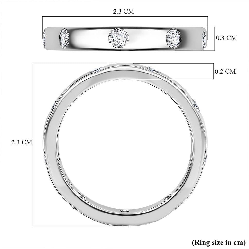 Luxuriant - 950 Platinum SGL Certified (VS-EF) Lab Grown Diamond Band Ring 0.50 Ct, Platinum Wt. 7.07 Gms.