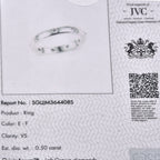 Luxuriant - 950 Platinum SGL Certified (VS-EF) Lab Grown Diamond Band Ring 0.50 Ct, Platinum Wt. 7.07 Gms.