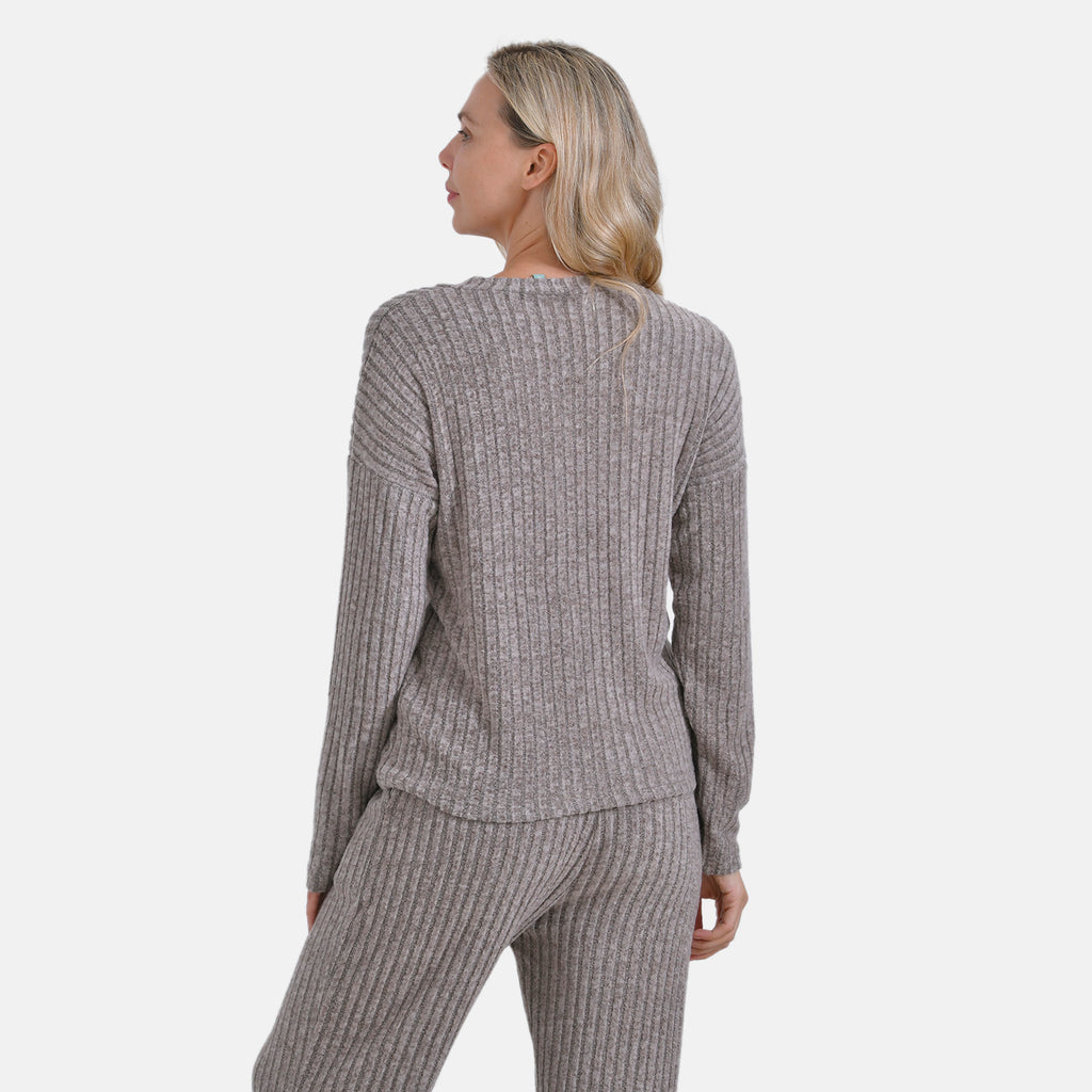 La Marey Two-piece Knitted Loungewear Set (Size 20 to 22) - Beige_7861098_1