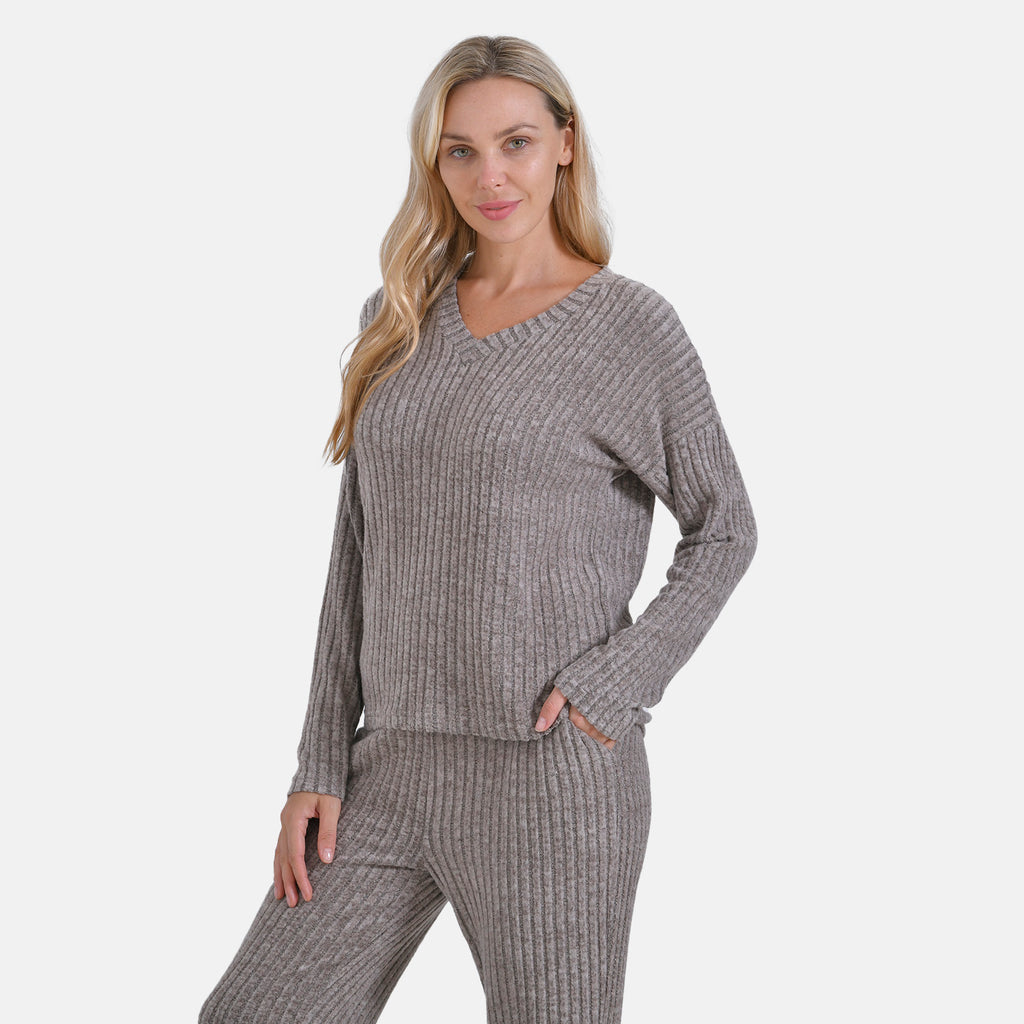 La Marey Two-piece Knitted Loungewear Set (Size 20 to 22) - Beige_7861098_2
