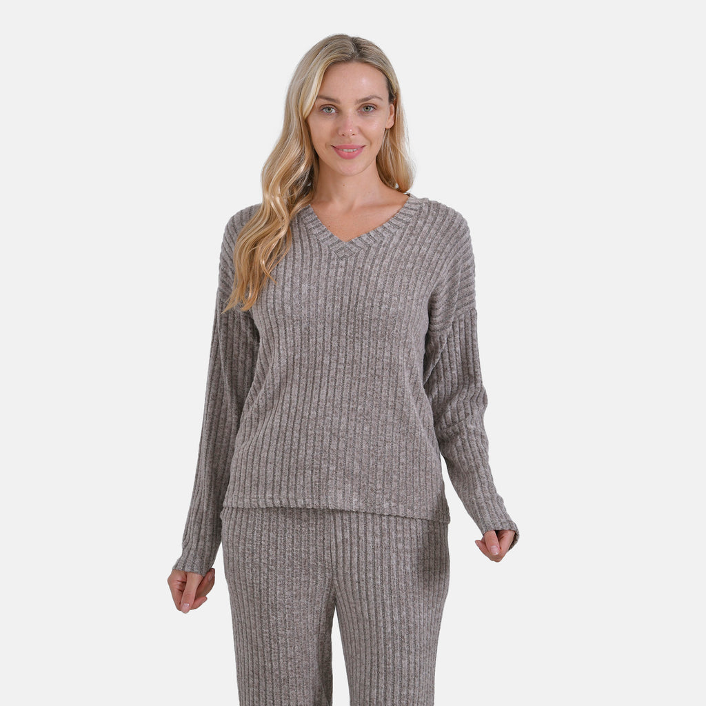 La Marey Two-piece Knitted Loungewear Set (Size 20 to 22) - Beige_7861098_3