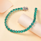 Emeraldine Quartz Bracelet (Size - 7) with GB Lock Box in Rhodium Overlay Sterling Silver 33.58 Ct_7861171_1