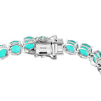 Emeraldine Quartz Bracelet (Size - 7) with GB Lock Box in Rhodium Overlay Sterling Silver 33.58 Ct_7861171_3
