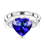 RHAPSODY 950 Platinum  AAAA  Tanzanite  White Diamond  EF, VS Solitaire Ring 5.68 ct,  Platinum Wt. 6.04 Gms