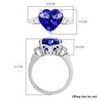 RHAPSODY 950 Platinum  AAAA  Tanzanite  White Diamond  EF, VS Solitaire Ring 5.68 ct,  Platinum Wt. 6.04 Gms
