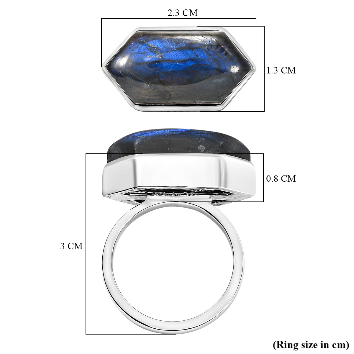 Labradorite  Fancy Ring Pure Yellow Brass  10.00 ct  11.325  Ct. 7862314 5