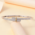 Designer Close Out - EverTrue Natural White Diamond Bangle (Size - 7.5) in Two Tone_7862412_1