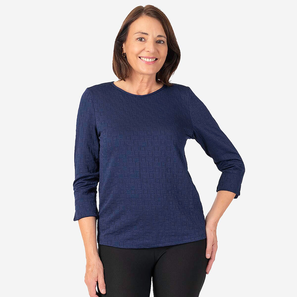 Pure And Natural Auburn Top (Size 14-16) - Navy_7863395_1