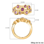 Gemfields Montepuez Ruby Bubble Ring in 18K Vermeil Yellow Gold Plated Sterling Silver 1.24 Ct._7874317_5