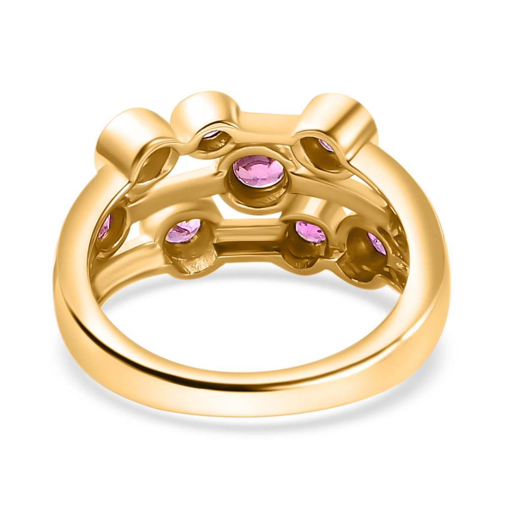 Gemfields Montepuez Ruby Bubble Ring in 18K Vermeil Yellow Gold Plated Sterling Silver 1.24 Ct._7874318_4