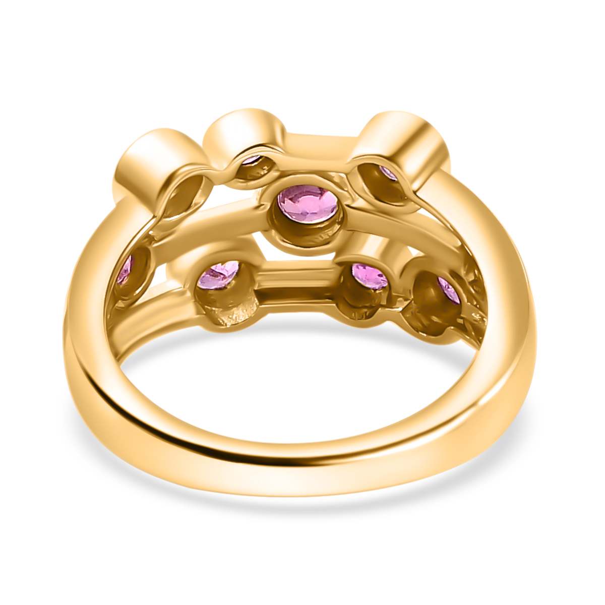 Mozambique Ruby Bubble Ring in 18K Yellow Gold Vermeil Plated Sterling Silver, 1.242  Ct. V32515843 4