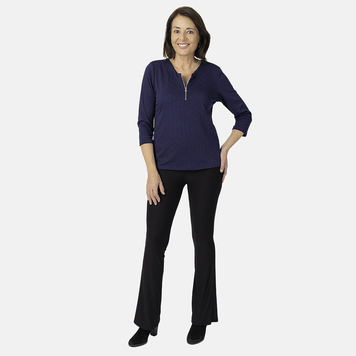 Auburn Solid Colour Blouse with Zip Detail V32562187 0