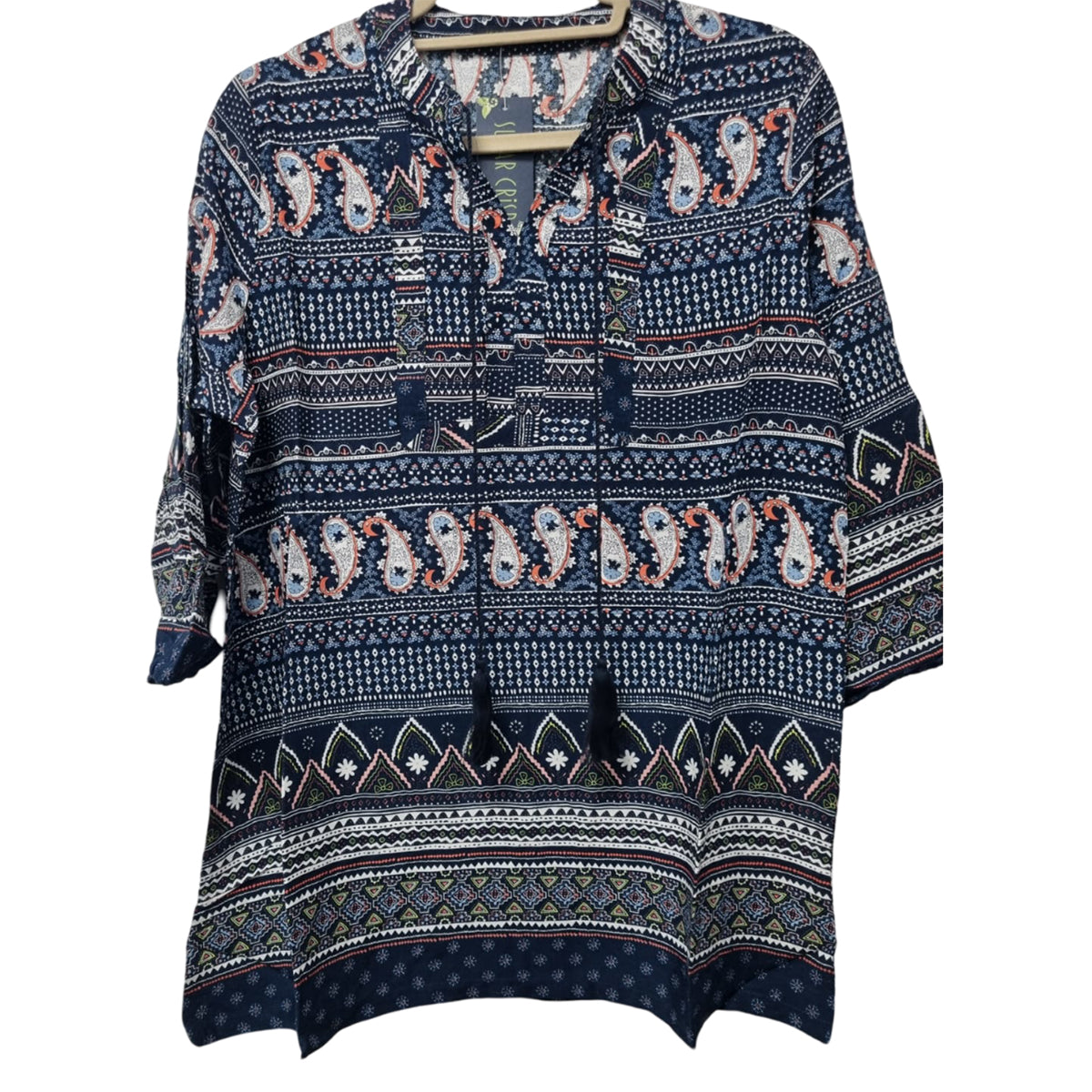 Sugar Crisp Polyester Knitted Tunic (Size 12 to 14) - Navy V32610302 0