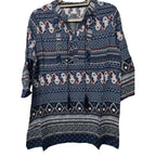Sugar Crisp Polyester Knitted Tunic (Size 12 to 14) - Navy_7874765