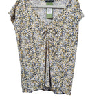 Sugar Crisp Polyester Woven Top (Size 1x1 cm) - Yellow White_7874770