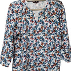 Auburn Floral notch neck Blouse (Size L 16 to 18) - White_7874776