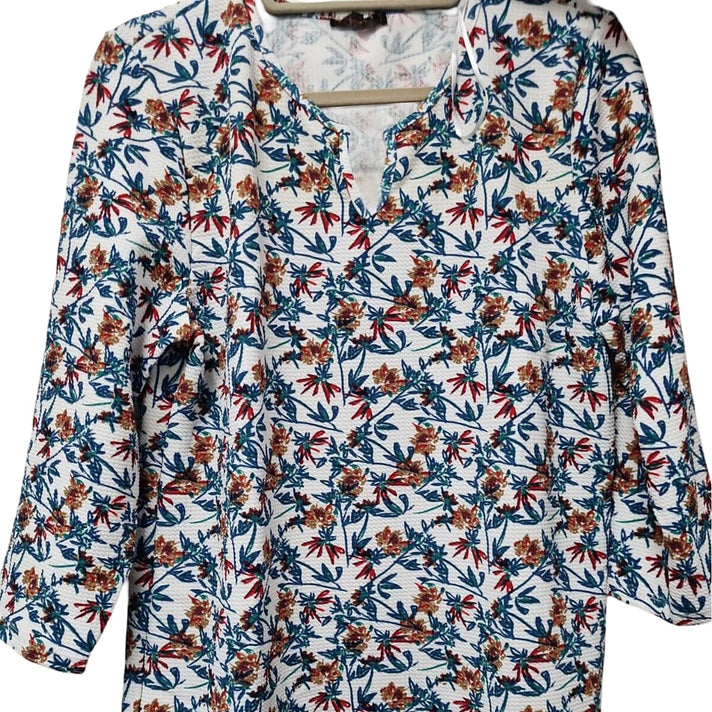 Auburn Floral Notch Neck Blouse V32649807 1
