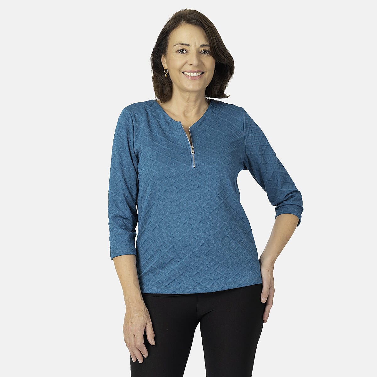 Auburn Solid Colour Blouse with Zip Detail V32526747 1