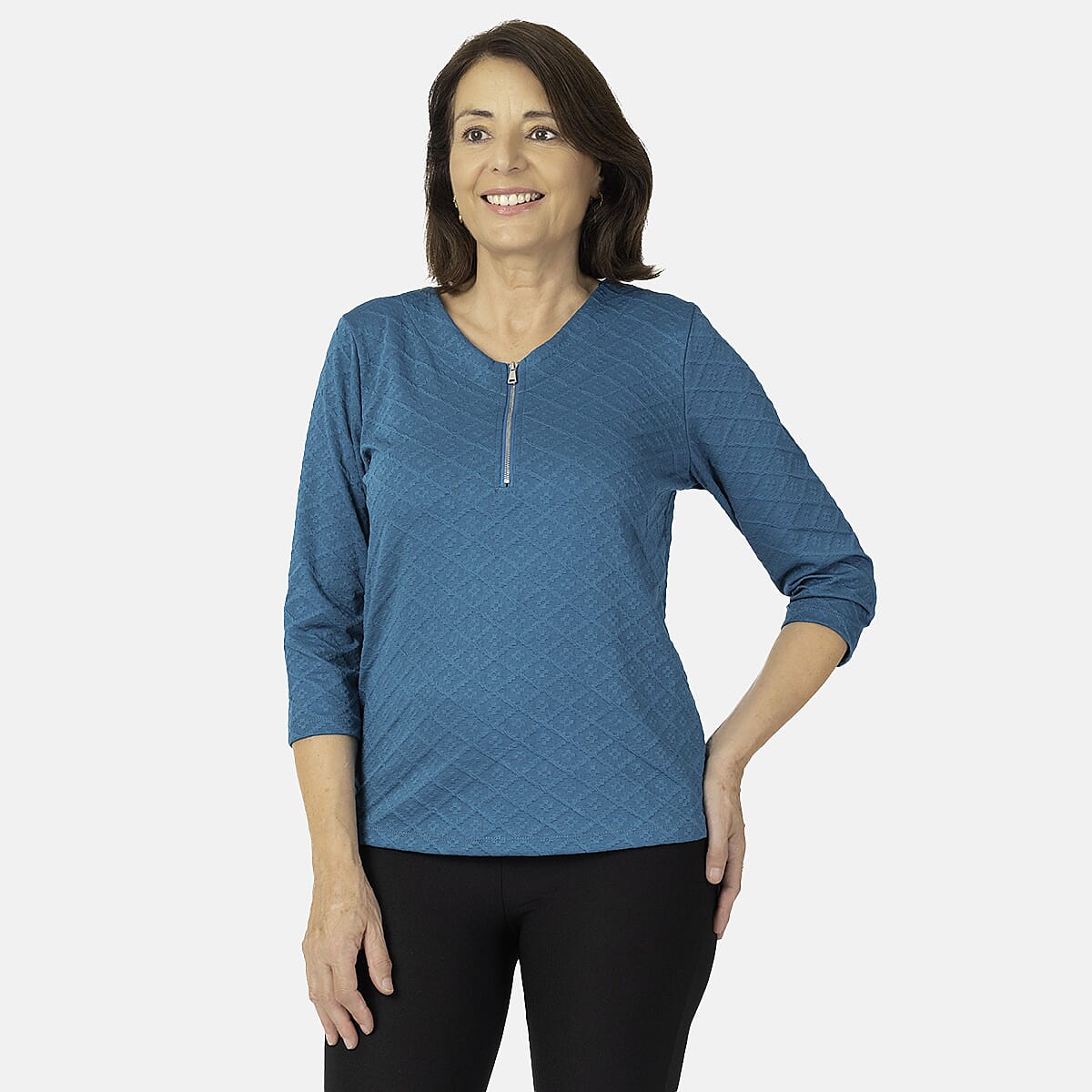 Auburn Solid Colour Blouse with Zip Detail V32526747 2