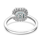 RHAPSODY 950 Platinum  AAAA  ASSCHER CUT Mutuca Indicolite (1.65 Ct) & Diamond VS- EF(0.20 CT) Ring - 1.85 ct, Platinum Wt. 5.06 Gms