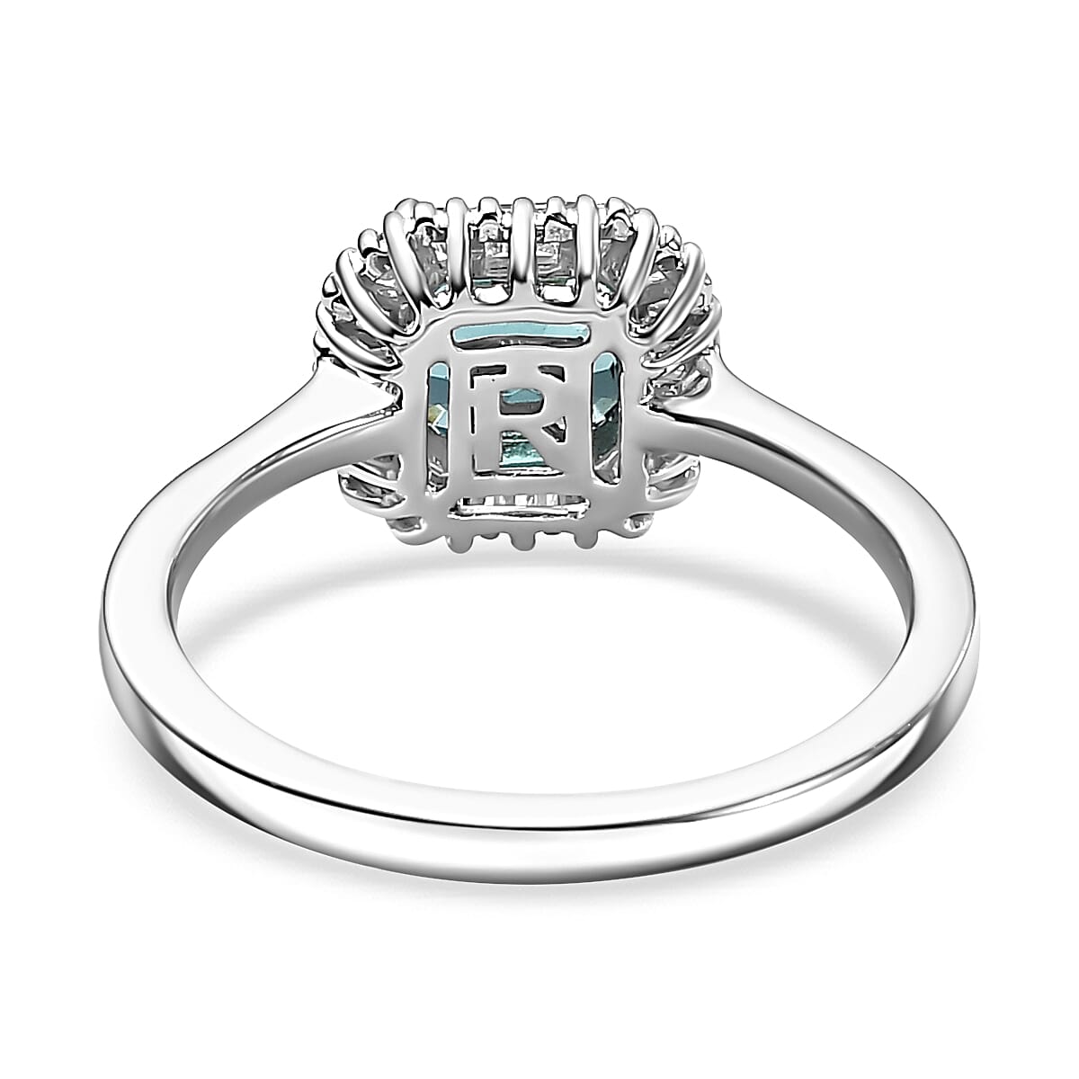 RHAPSODY 950 Platinum AAAA ASSCHER CUT Mutuca Indicolite and Diamond VS- EF Halo Ring 7875330 4