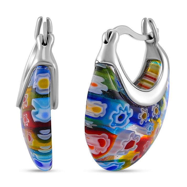 Multi Color Murano Glass  Earring Pure White Stainless Steel  0.01 ct  0.010  Ct. 7876019 2