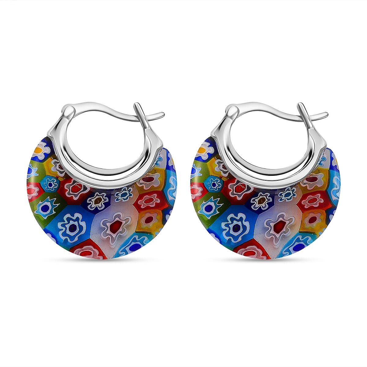 Multi Color Murano Glass  Earring Pure White Stainless Steel  0.01 ct  0.010  Ct. 7876019 5