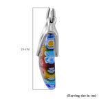 Multi Color Murano Glass  Earring Pure White Stainless Steel  0.01 ct  0.010  Ct.