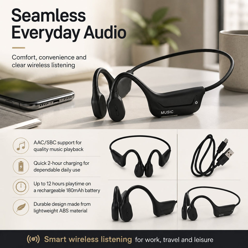 On-Ear and Over-Ear Headphone (Size 15x5 cm) - Black