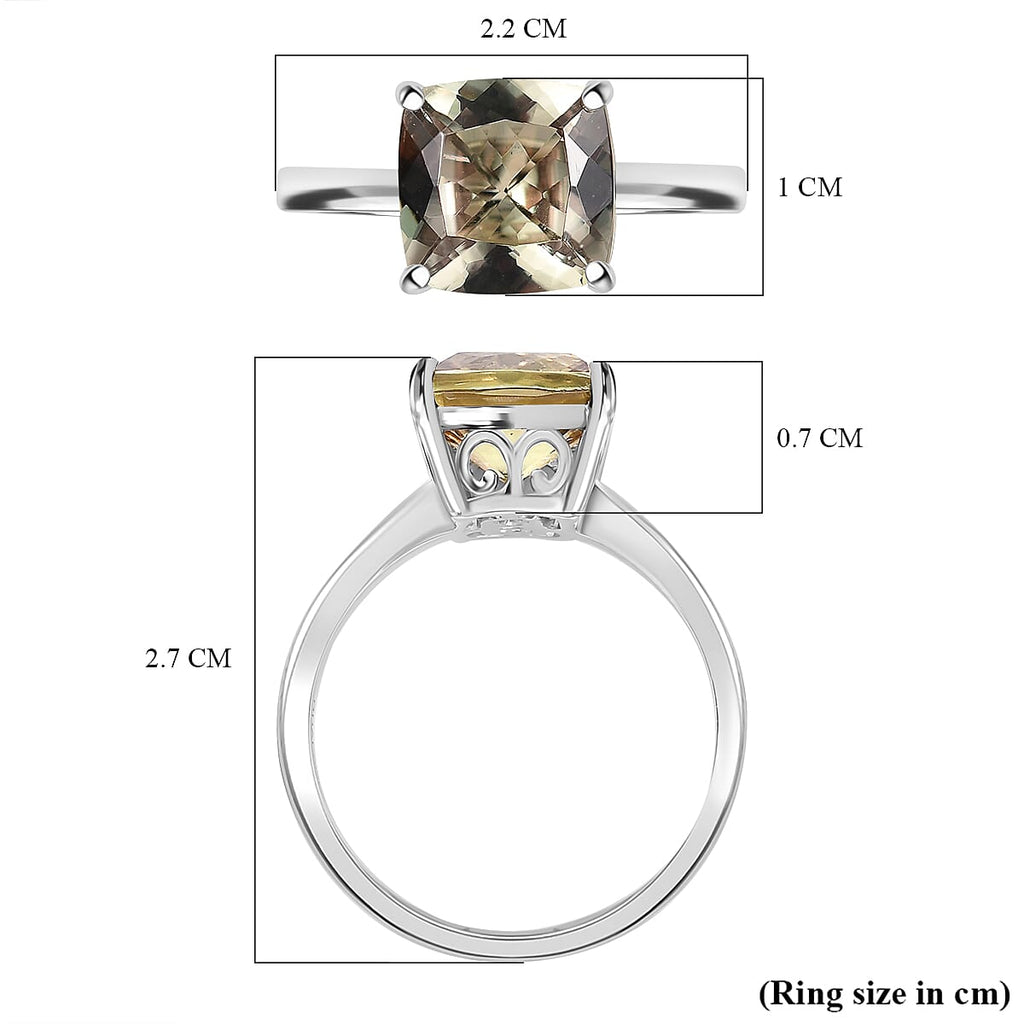 RHAPSODY 950 Platinum AAAA Turkizite Solitaire Ring 3.87 Ct, Platinum Wt. 5.25 Gms.