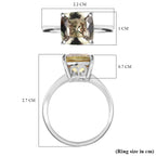 RHAPSODY 950 Platinum AAAA Turkizite Solitaire Ring 3.87 Ct, Platinum Wt. 5.25 Gms.
