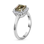 D'Joy Exclusive Edition - AAA Turkizite & Moissanite Halo Ring in Rhodium Overlay Sterling Silver 1.46 Ct._7884287_3