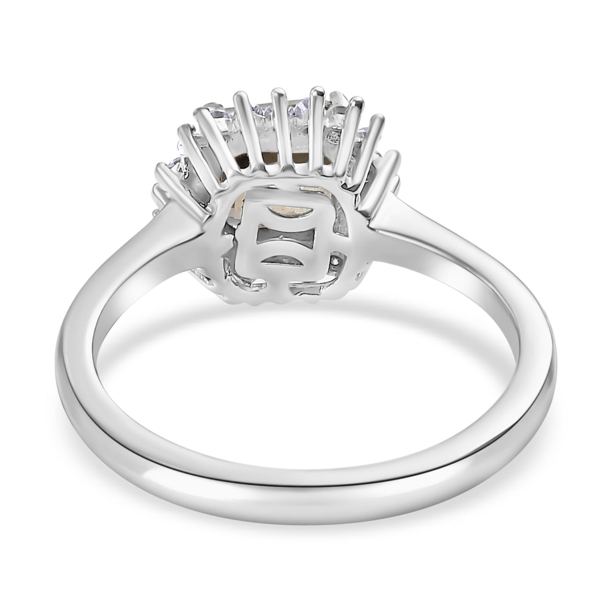 Exclusive Edition - Asscher Cut AAA Turkizite, Moissanite Halo Ring in Rhodium Overlay Sterling Silver 1.47 ct. 7884287 5