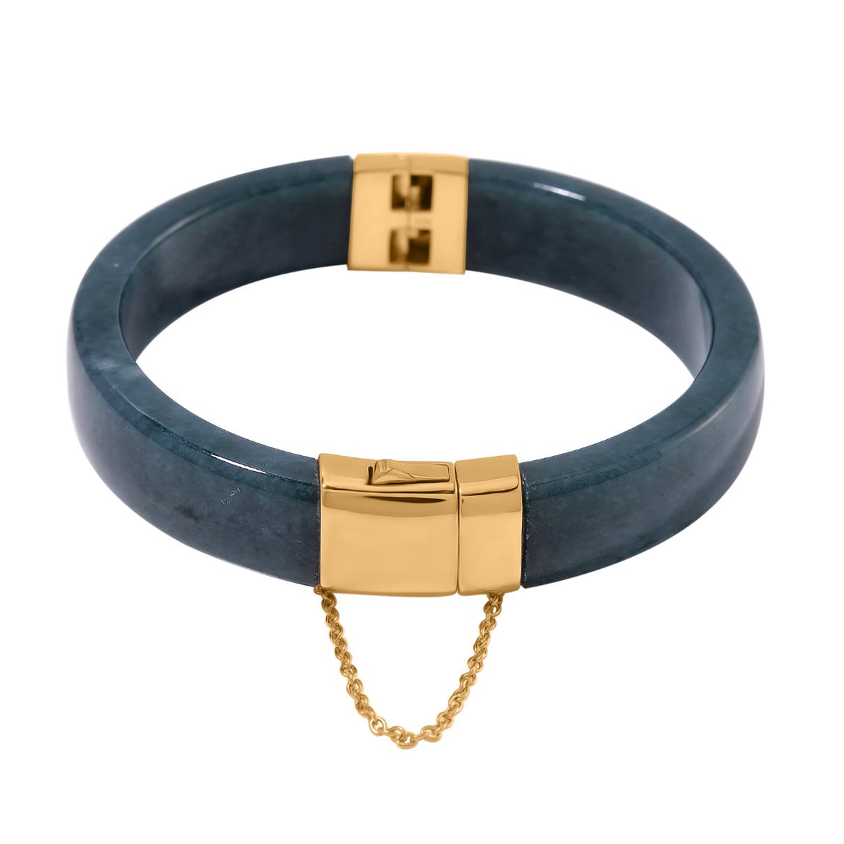 Olmec Jadeite Bangle (Size - 7.5) in Vermeil Yellow Gold Plated Sterling Silver 328.38 Ct V32525981 0