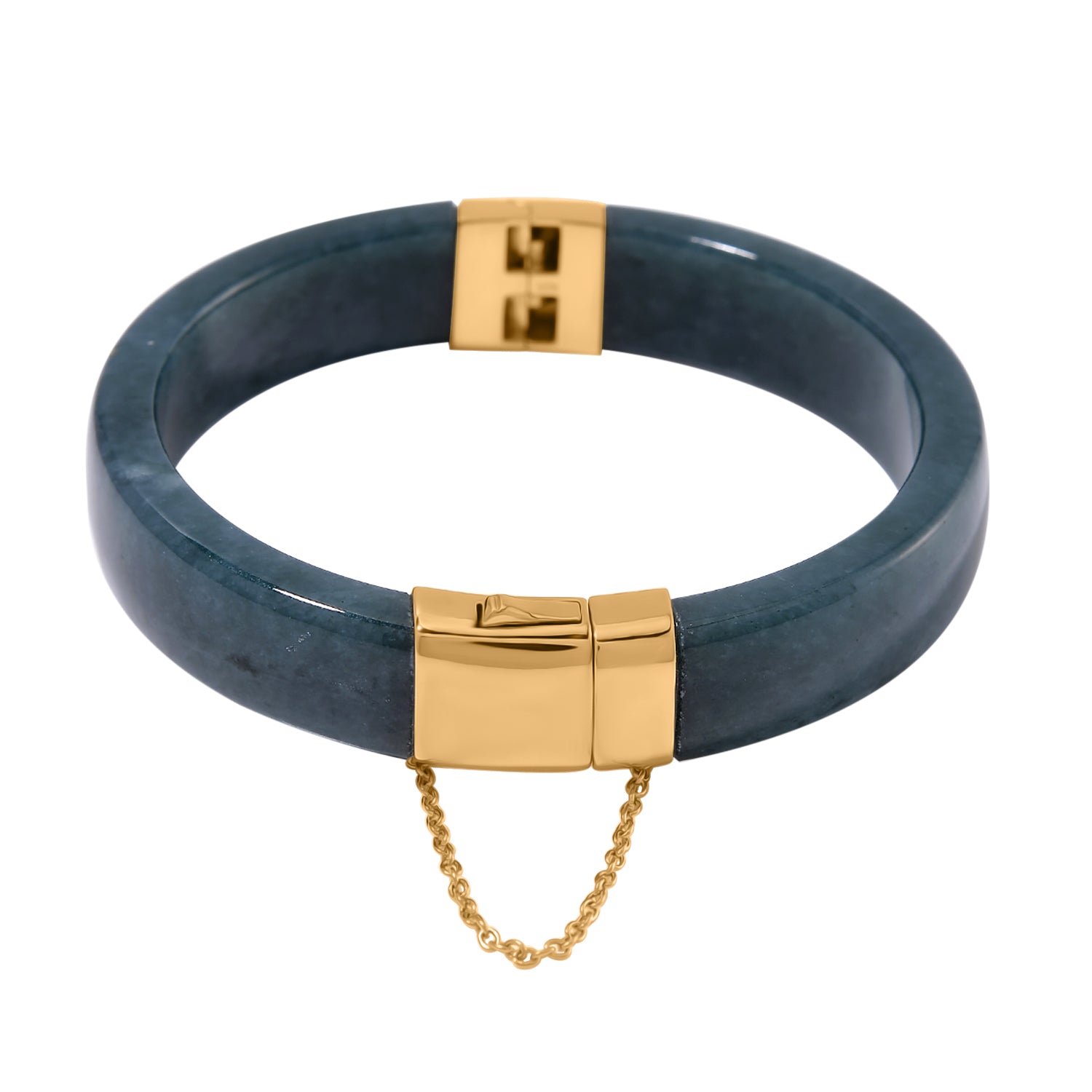 Olmec Jadeite Bangle (Size - 7.5) in Vermeil Yellow Gold Plated Sterling Silver 328.38 Ct V32525981 0