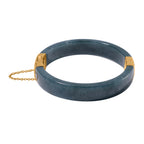 SUPER RARE - Natural Type A Jadeite Jade Bangle (Size - 7.5) in 18K Vermeil Yellow Gold Plated Sterling Silver 250.00 Ct, Silver Wt. 6.90 Gms._7885205_2
