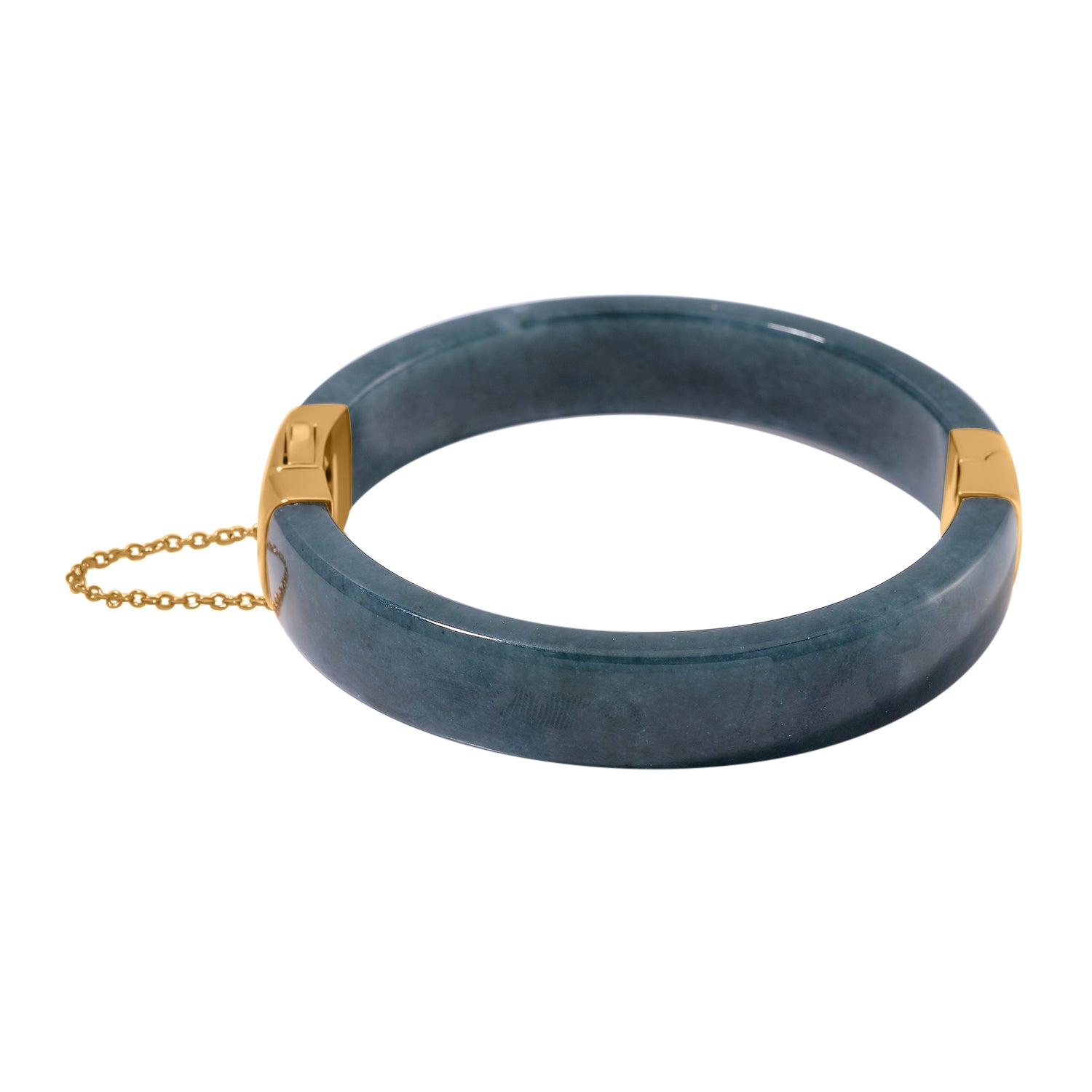 Olmec Jadeite Bangle (Size - 7.5) in Vermeil Yellow Gold Plated Sterling Silver 328.38 Ct V32525981 3