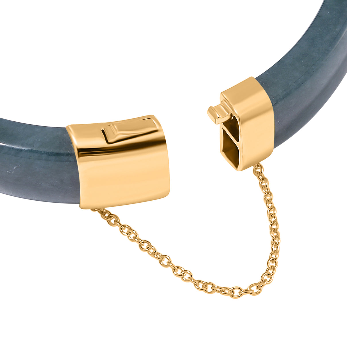 Olmec Jadeite Bangle (Size - 7.5) in Vermeil Yellow Gold Plated Sterling Silver 328.38 Ct V32525981 5
