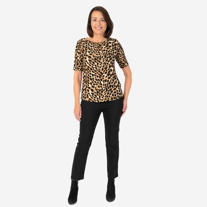 Polyester Animal Print Top (Size 1x1 cm) - Brown 7889829 1