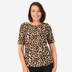 Polyester Animal Print Top (Size 1x1 cm) - Brown_7889829_1