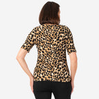 Polyester Animal Print Top (Size 1x1 cm) - Brown_7889829_3