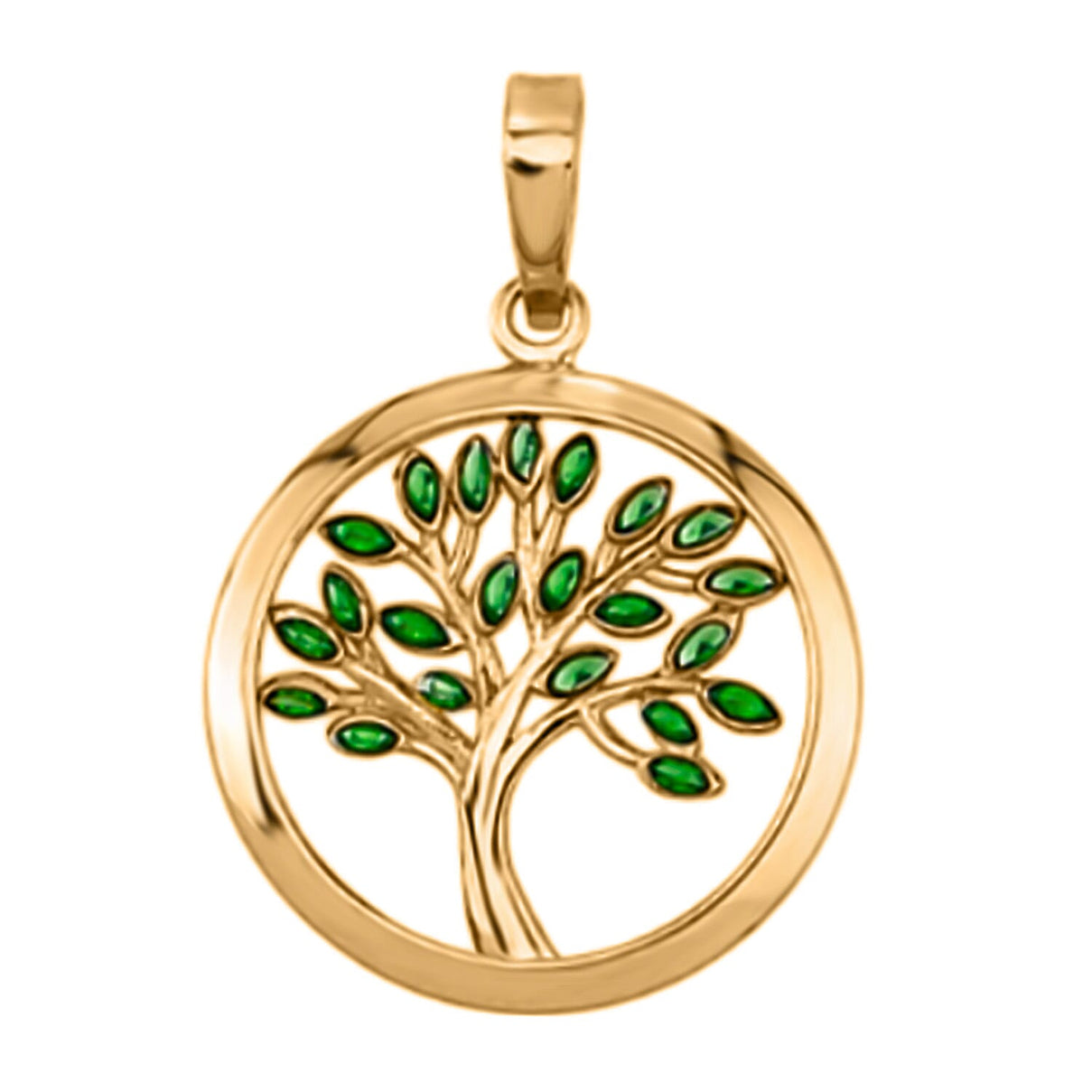 Ottoman Treasures - 9K Yellow Gold Enamalled Tree Of Life Pendant 7891544 0