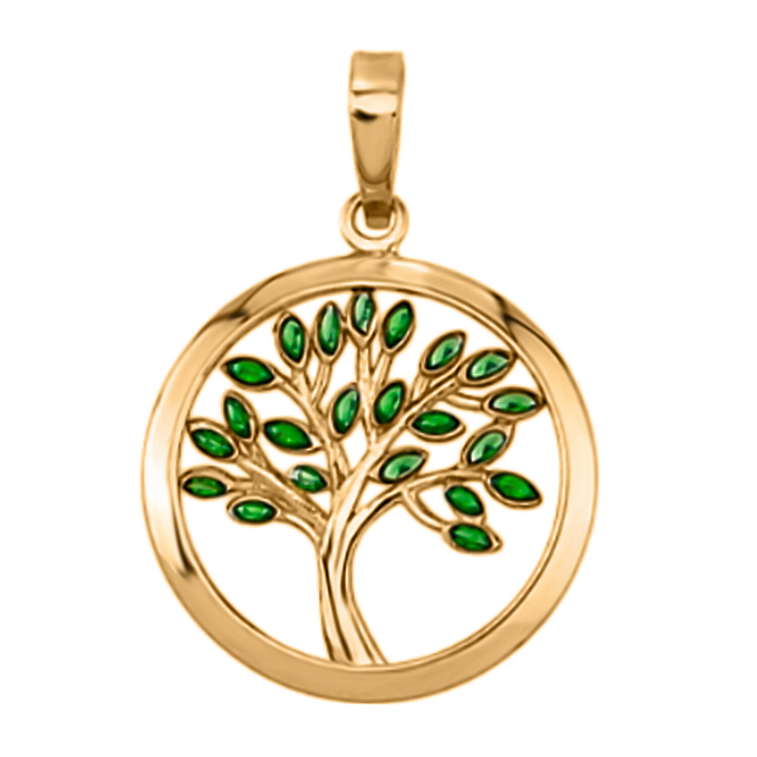 Ottoman Treasures - 9K Yellow Gold Enamalled Tree Of Life Pendant 7891544 0