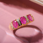Gemfields Montepuez Ruby & White Zircon Ring in Vermeil Yellow Gold Plated Sterling Silver 1.84 Ct_7891820_1