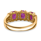 Gemfields Montepuez Ruby & White Zircon Ring in Vermeil Yellow Gold Plated Sterling Silver 1.84 Ct_7891820_3