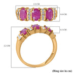 Gemfields Montepuez Ruby & White Zircon Ring in Vermeil Yellow Gold Plated Sterling Silver 1.84 Ct_7891822_4