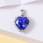 RHAPSODY 950 Platinum AAAA Tanzanite White Diamond EF, VS Heart Pendant 6.22 Ct.