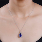 RHAPSODY 950 Platinum  AAAA Tanzanite & Diamond VS-EF Pendant 8.72 ct, Platinum Wt 4.84 Gms