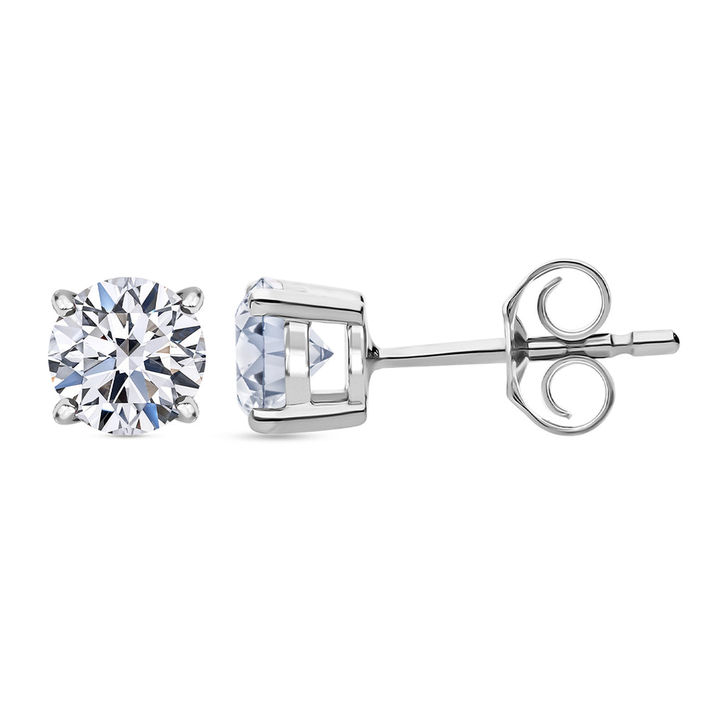 Luxuriant 9K White Gold SGL Certified (VS/GH) Lab Grown Diamond Push Back Earrings 1.00 Ct._7895200